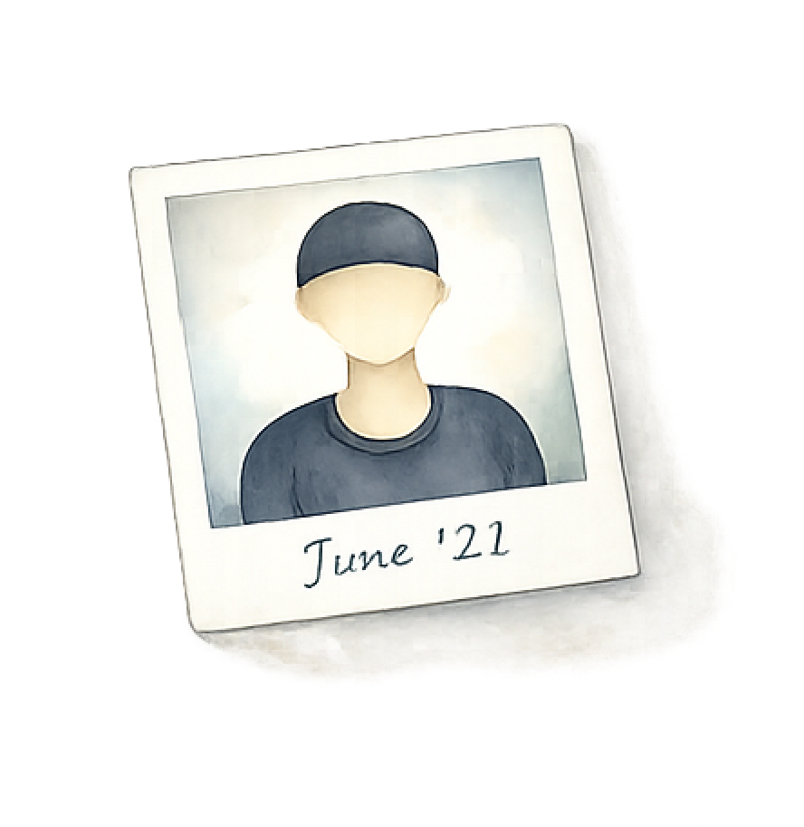 Illustrated icon of person reading a book